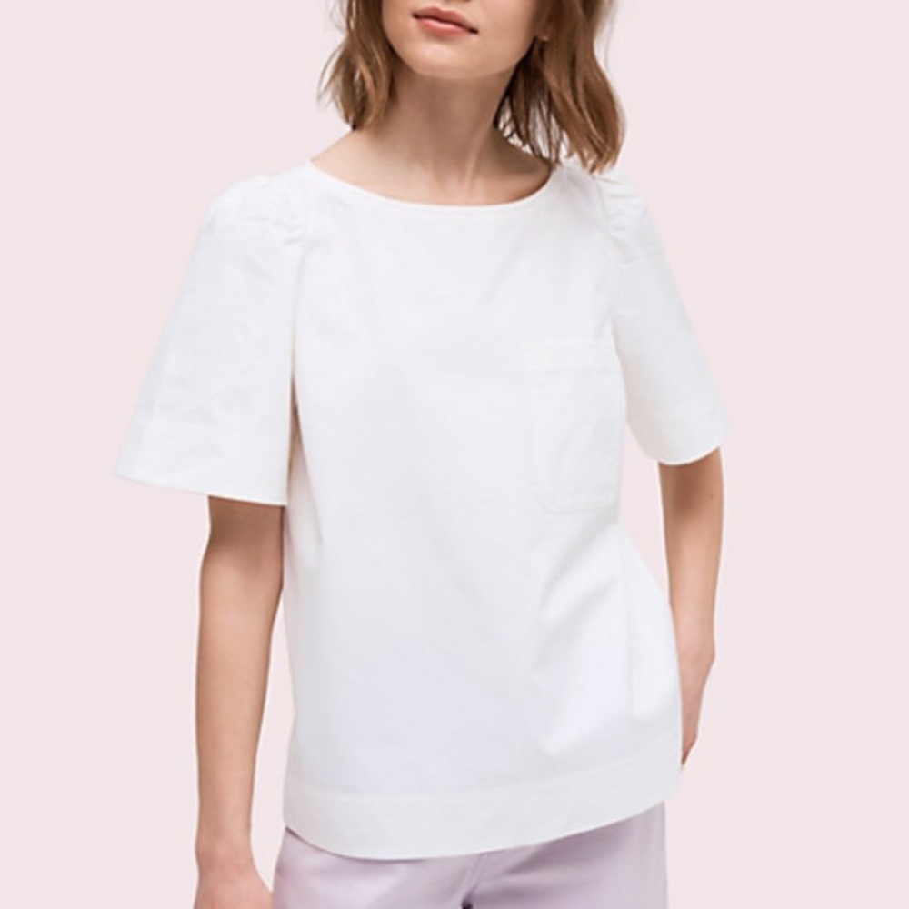 Kate Spade short sleeve twill blouse
